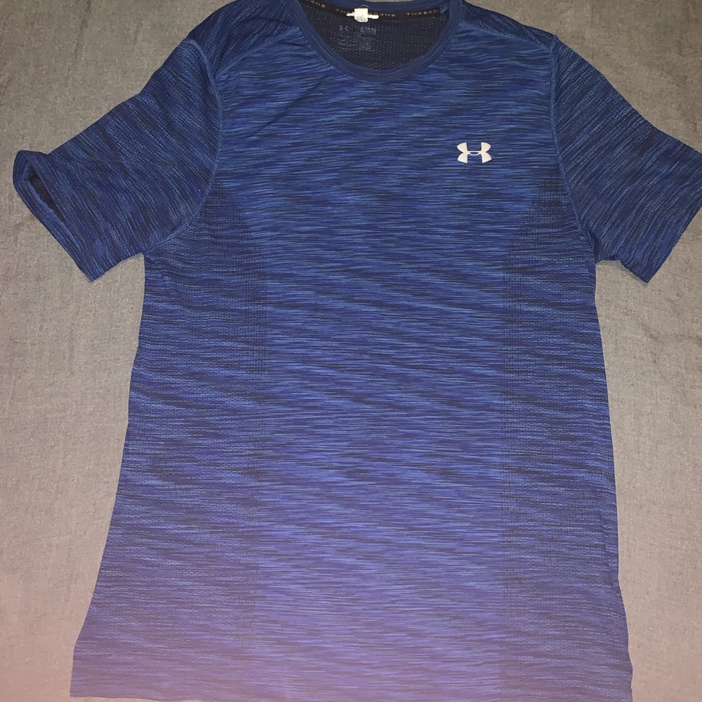 Under Armour Threadborne Dark Blue Short Sleeve Shirt